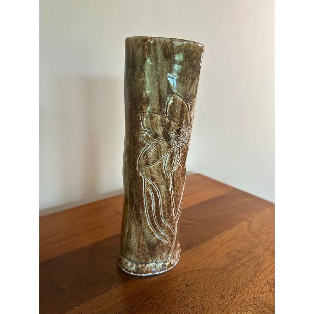 Vintage Studio Pottery Vase Signed by Artist